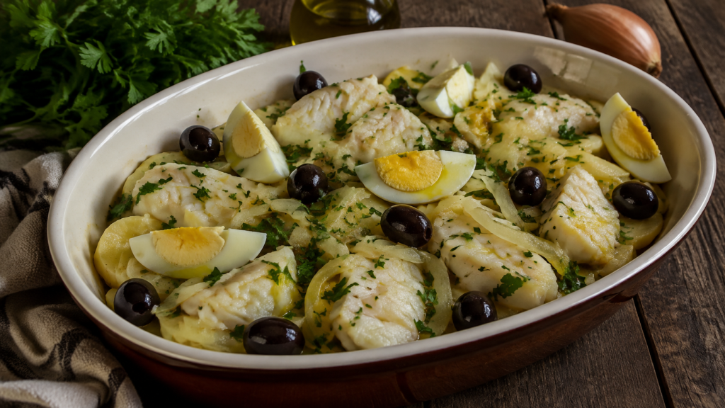 Bacalhau à Gomes de Sá, morue portugaise au four avec pommes de terre et œufs