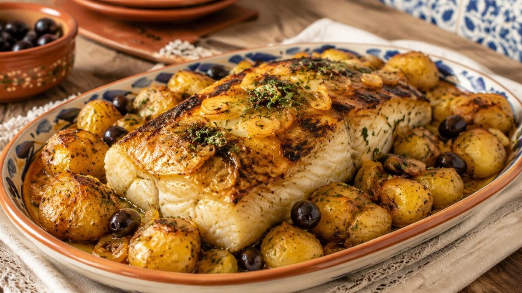 Bacalhau Assado, morue portugaise rôtie avec pommes de terre