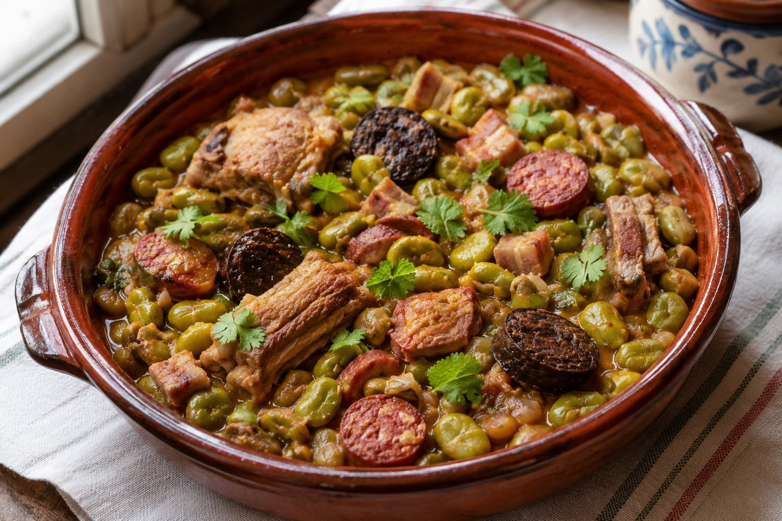 Favas à Portuguesa aux fèves, porc, chouriço et morcela
