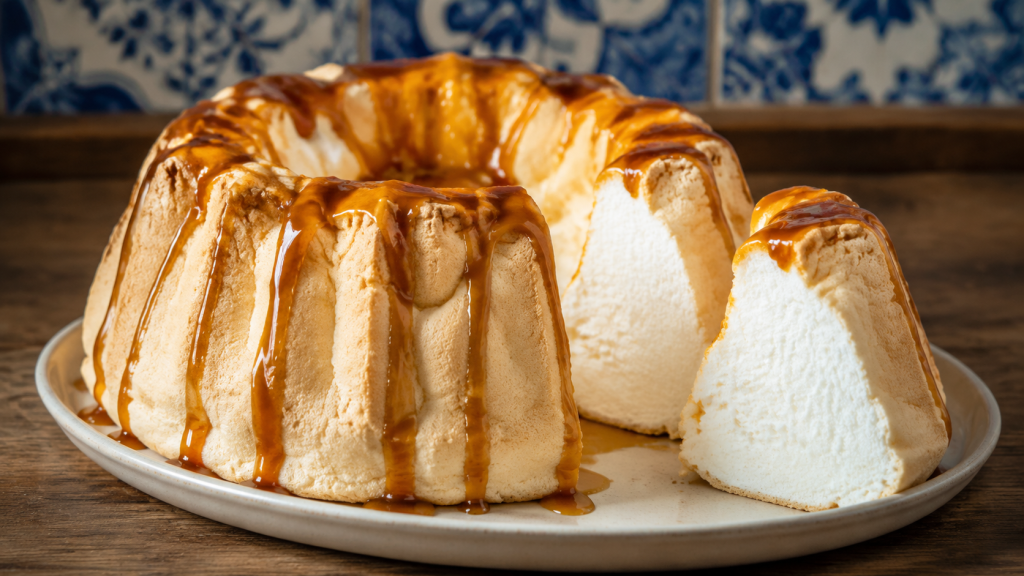 Molotof portugais, flan aérien aux blancs d’œufs nappé de caramel