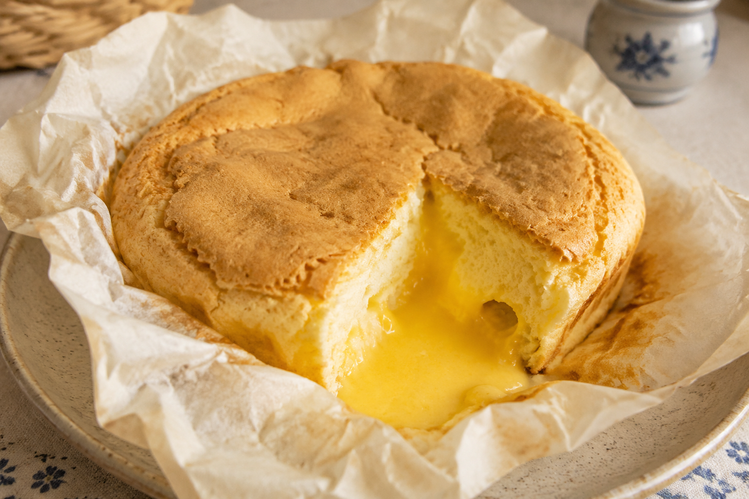 Pão de Ló de Ovar portugais avec cœur jaune crémeux