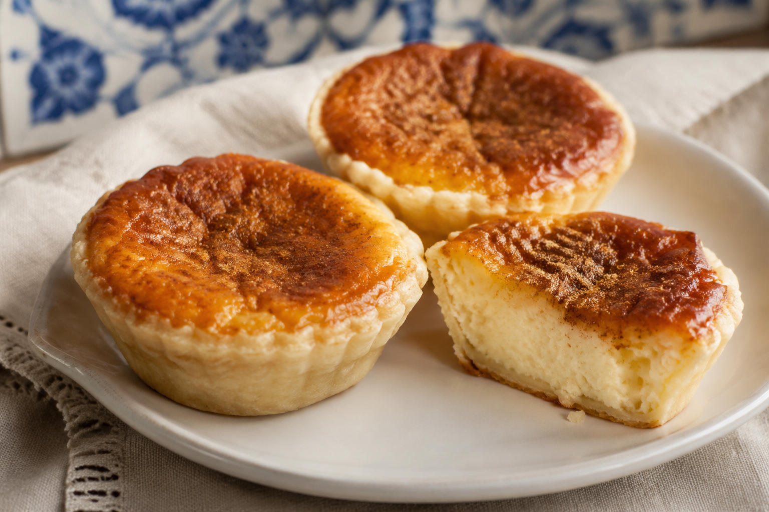 Queijadas de Sintra portugaises au fromage frais et à la cannelle