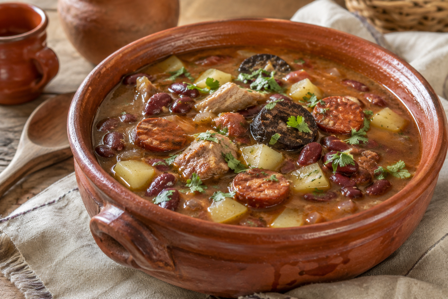 Sopa da Pedra d’Almeirim aux haricots rouges, porc et charcuteries