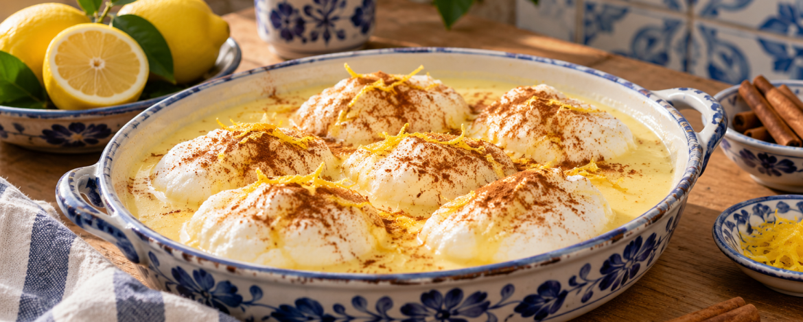 Farófias com Creme de Limão — Îles flottantes portugaises à la crème citronnée