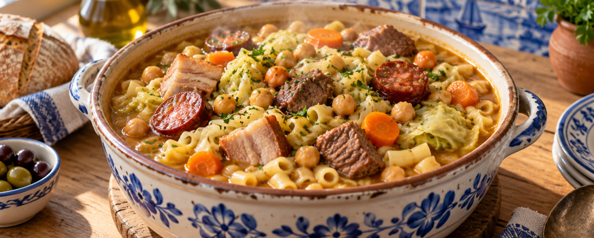 Rancho à Portuguesa — Ragoût portugais aux pâtes, pois chiches et viandes