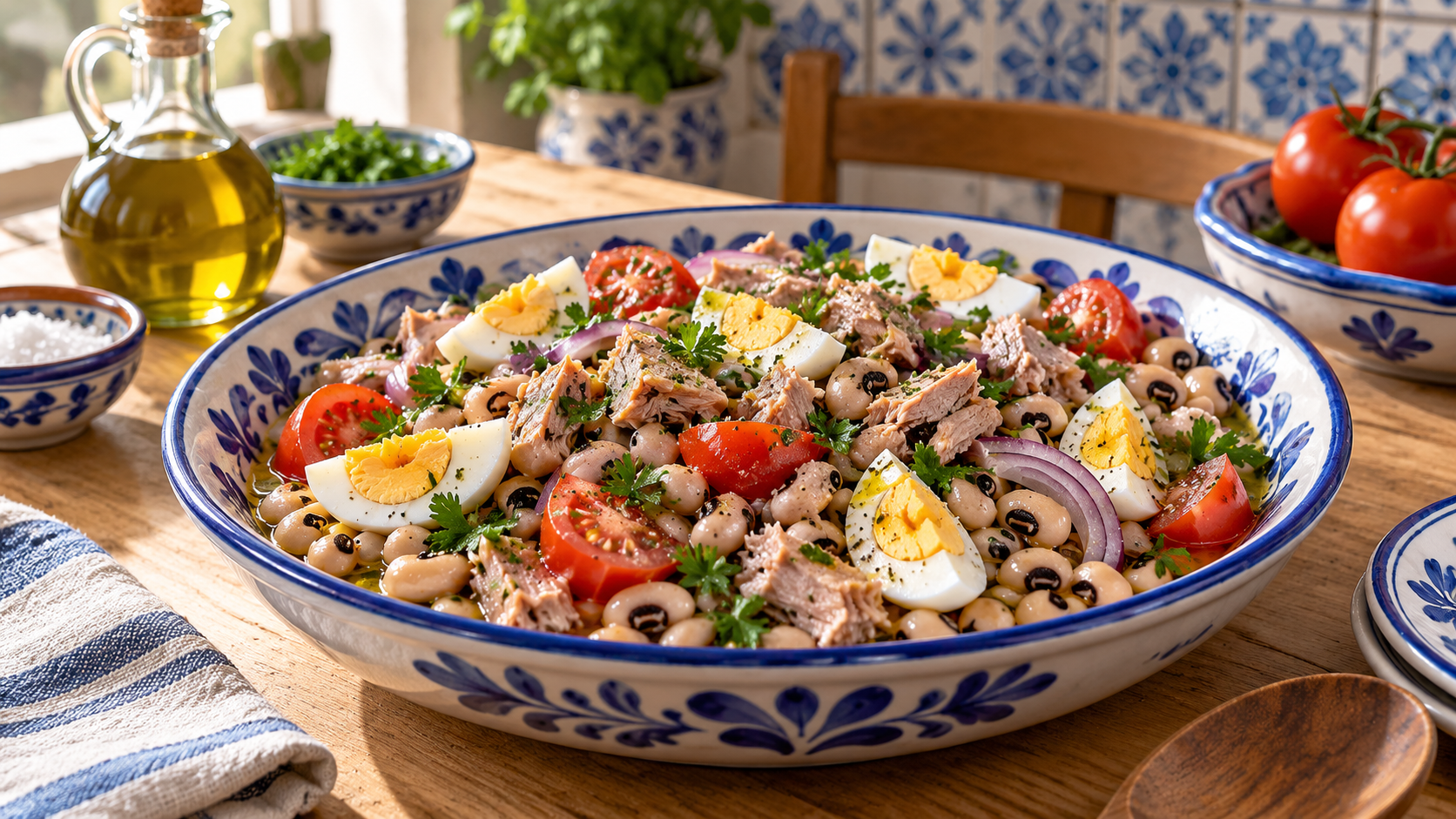 Salada de Feijão-Frade com Atum — Salade de haricots cornilles au thon