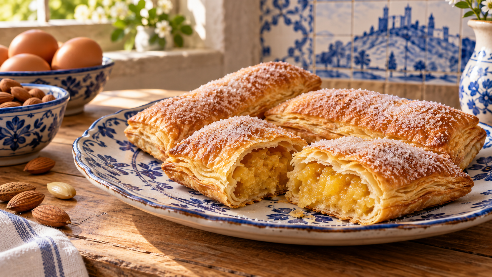 Travesseiros de Sintra — Coussins feuilletés de Sintra aux amandes